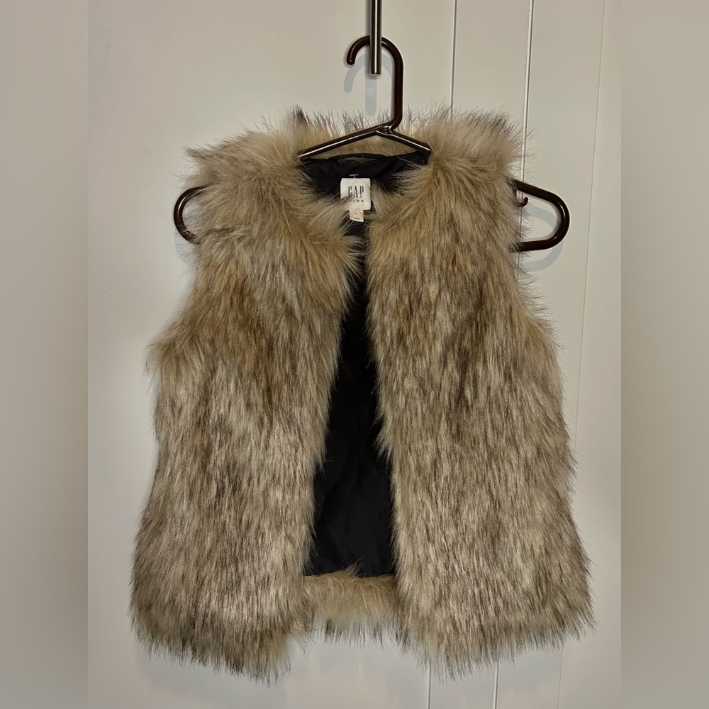 GAP Tan Faux Fur Vest